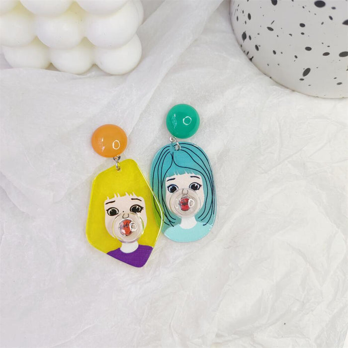 Wholesale earrings acrylic glass ball for girl blowing bubbles JDC-ES-FX018