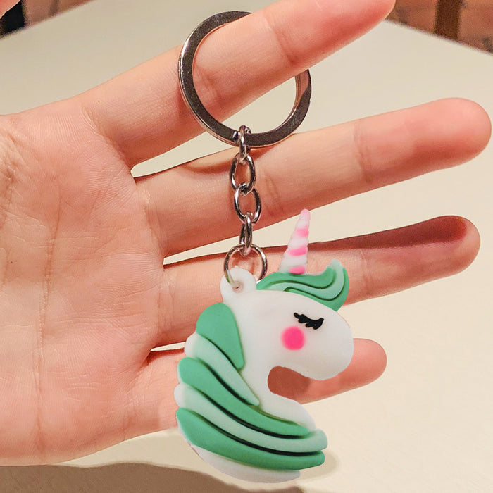 Wholesale Keychains PVC Cute Cartoon Anime Unicorn MOQ≥2 JDC-KC-PLei015