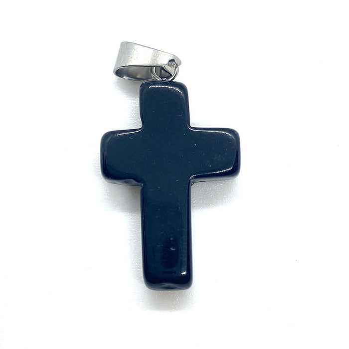 Wholesale Cross Keychain Bulk Natural Stone DIY MOQ≥2 JDC-KC-YaTu001