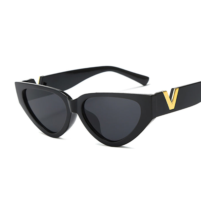 Wholesale Sunglasses PC Cat Eye Narrow Edge Zebra Pattern JDC-SG-XiA051