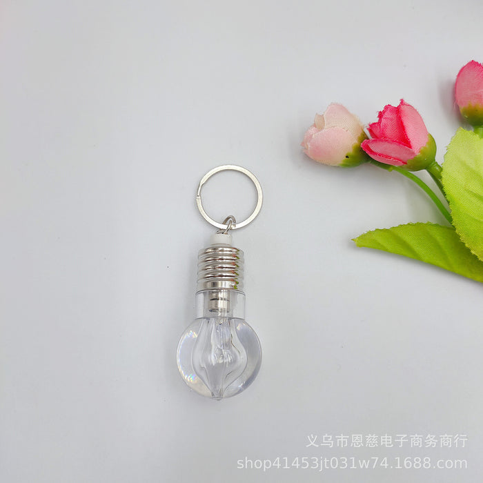 Wholesale Keychains Plastic Colorful Round Bulb LED MOQ≥2 JDC-KC-EnC006