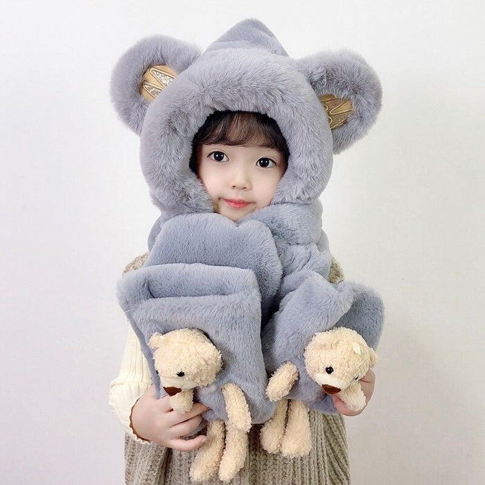 Wholesale Scarf Cotton Thickened Ear Guards Warm Plush Gloves Hat 3 Piece Set JDC-SF-Manyue001