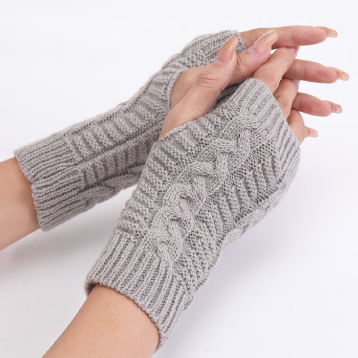 Wholesale Gloves Acrylic Short Fake Sleeve Knit Warm Half Finger Fingerless Arm Cover MOQ≥2 JDC-GS-HonH002