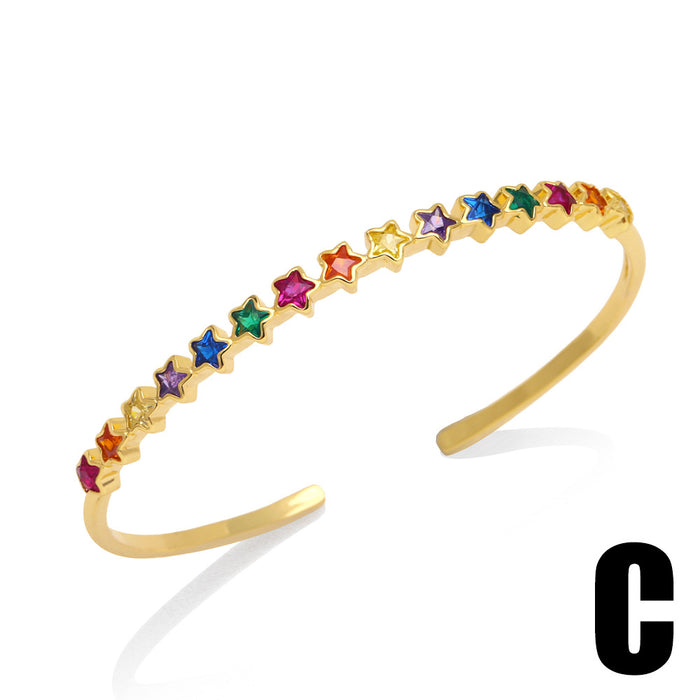 Wholesale Bracelet Small Fashion Design Versatile Colored Diamond Jewelry JDC-BT-AS154