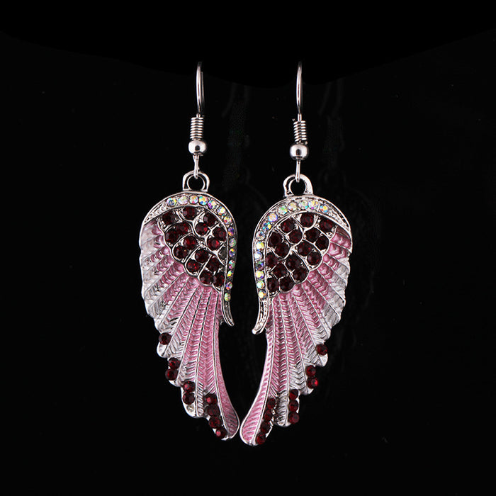 Wholesale Earrings Alloy Artificial Gemstones Angel Wings JDC-ES-JYS032
