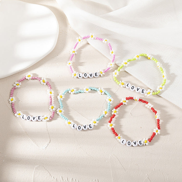 Wholesale Bracelet Resin LOVE Letter Rice Bead Bracelet JDC-BT-XLH004