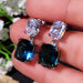 Jewelry WholesaleWholesale Zircon Copper Peacock Blue Crystal Earrings MOQ≥2 JDC-ES-CaoS028 Earrings 曹适 %variant_option1% %variant_option2% %variant_option3%  Factory Price JoyasDeChina Joyas De China
