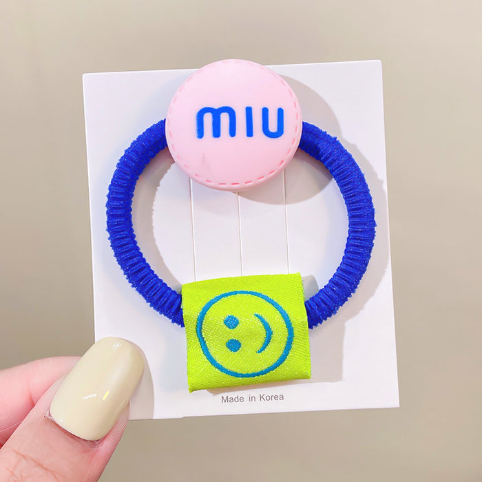 Wholesale miu bean cute little hairpin candy color letter hair rope JDC-HS-HShi002