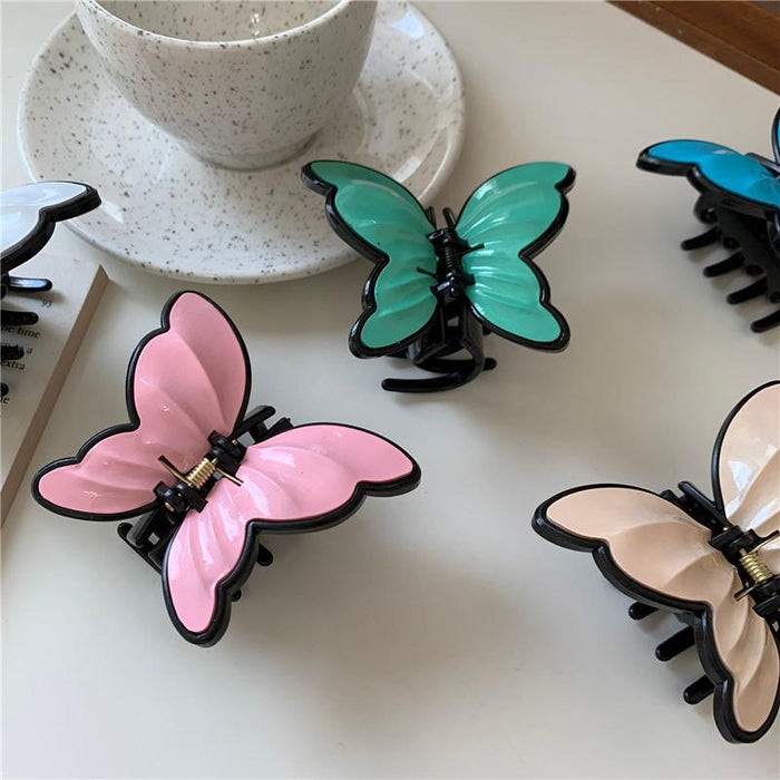 Wholesale Hairpin Plastic Retro Gentle Three-dimensional Butterfly Clip JDC-HC-FengT001