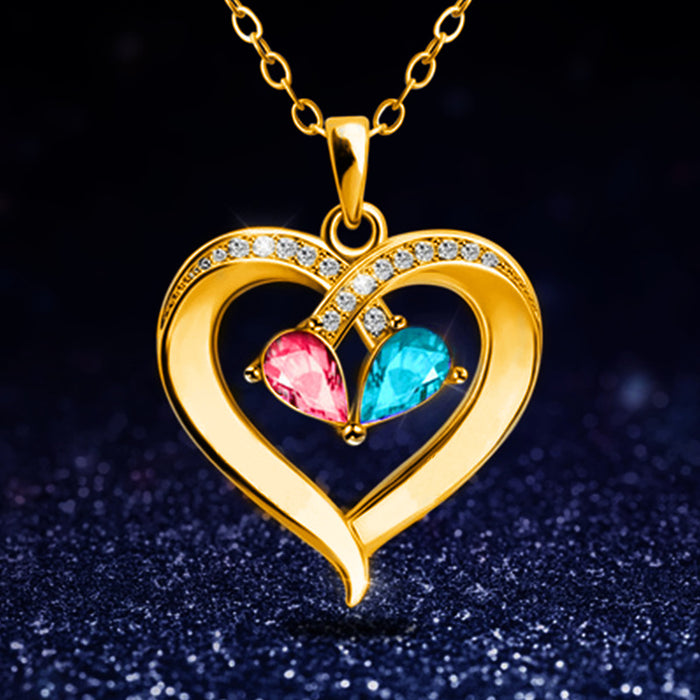 Wholesale Love Crystal Diamond Alloy Sapphire Necklace MOQ≥2 JDC-NE-JYS012
