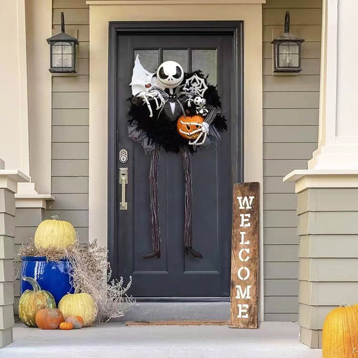 Decoración de horror de la puerta de Halloween de tela decorativa al por mayor anillo colgante MOQ≥2 JDC-DCN-HRC001