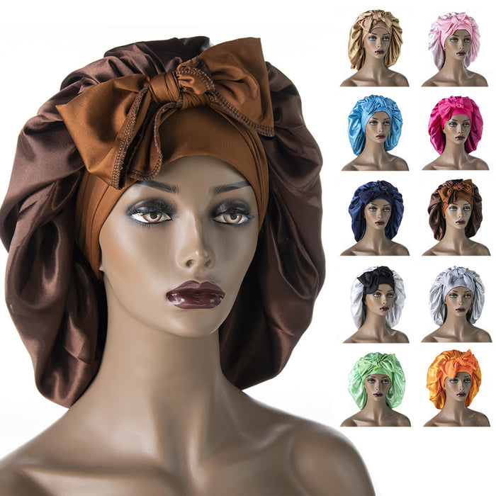 Wholesale wide brim long tail extra large shower cap streamer round cap JDC-FH-MuSi003