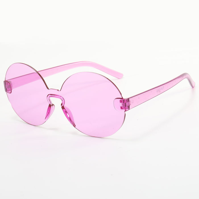 Wholesale Rimless Round PC Lens Candy Color Sunglasses JDC-SG-YuH007