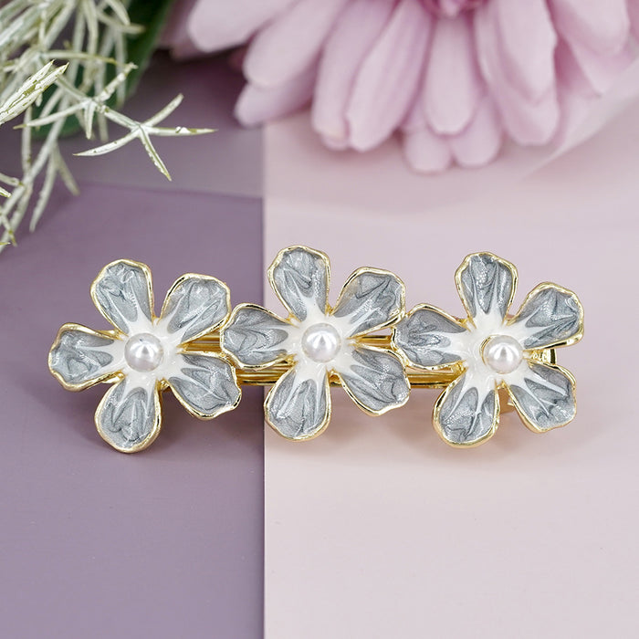 Wholesale Hair Clips Alloy Drop Oil Pearl Chinese Style Spring Clip MOQ≥2 JDC-HC-HG017