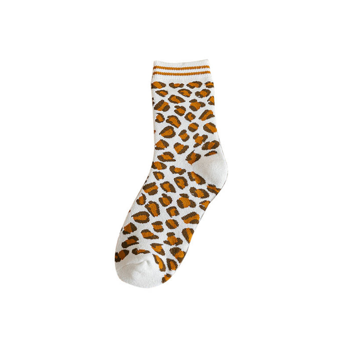 Wholesale Sock Cotton Mid Tube Sweat Absorbing Winter Thickening Warm Leopard Print JDC-SK-MD006
