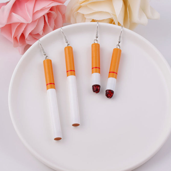 Wholesale Earrings Acrylic Cigarettes Asymmetric Earrings MOQ≥2 JDC-ES-Yihan005
