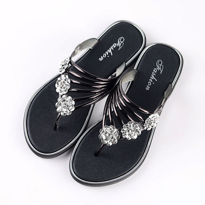 Wholesale slippers summer sandals new flat flip-flops women's lightweight shoes JDC-SD-RunH001