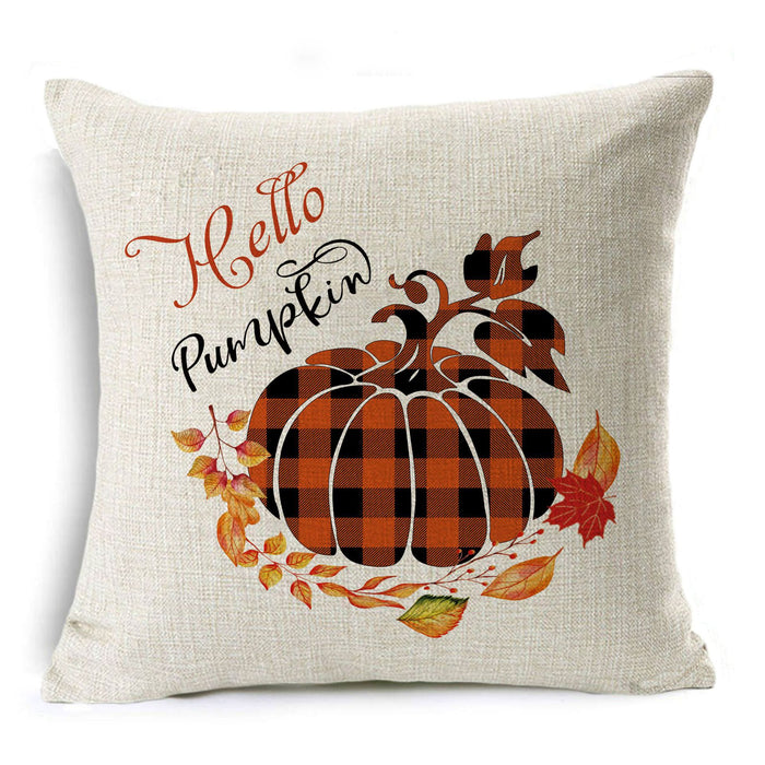 Wholesale Pillow Cover Pumpkin Print Linen Hug Home JDC-PW-Gangqi004