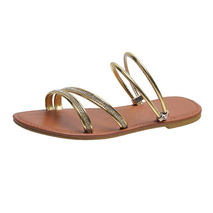 Wholesale plus size sandals fairy rhinestones JDC-SD-Qianh015