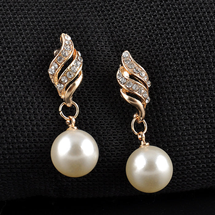 Wholesale Necklaces Alloy Imitation Pearl Necklace Set Bridal Temperament MOQ≥2 JDC-NE-PuH004
