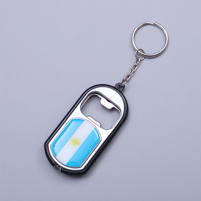 Wholesale Keychains Hard Plastic Metal With Lights 2022 Qatar World Cup Bottle Opener Souvenirs JDC-KC-RuiQ006