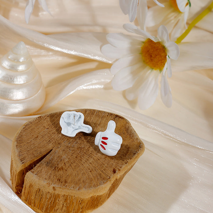 Wholesale Earrings Alloy Enamel Cartoon Cute Heart Fist JDC-ES-MDD055