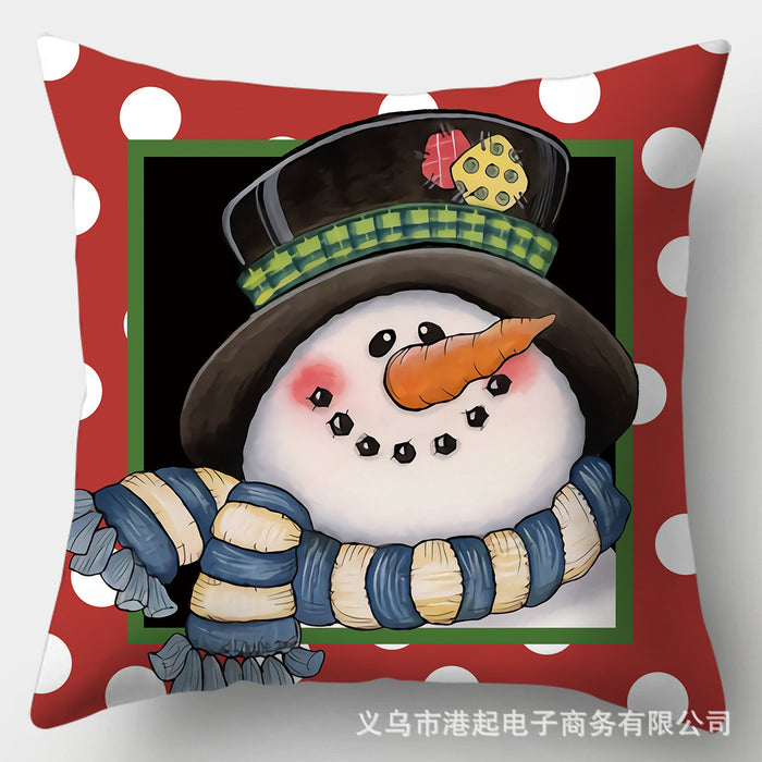Wholesale Pillowcase Christmas Printed Snowman Cartoon Decoration JDC-PW-Gangqi002