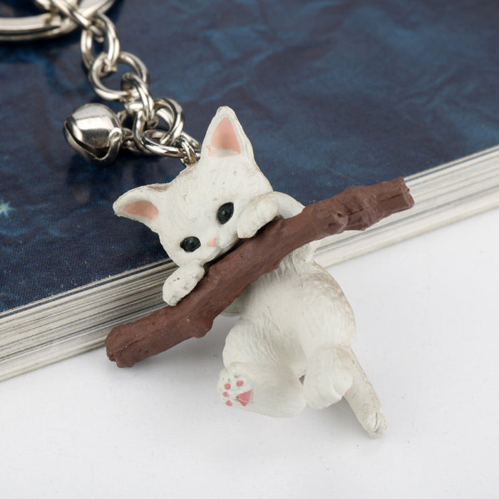 Wholesale Keychains For Backpacks cartoon cat pendant cute resin kitten pendant keychain JDC-KC-AWen017