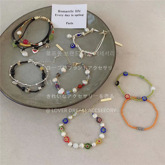 Wholesale Bracelet Colorful Crystal Beaded Pearls JDC-BT-LFM004