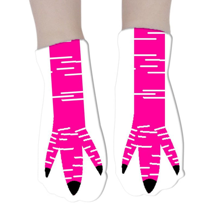 Wholesale Sock Polyester Cotton 3D Printing Socks Funny Chicken Feet JDC-SK-HWa004