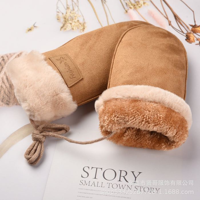 Wholesale Gloves Suede Cute Warm Halter Neck Wrap Fingers JDC-GS-XianG001