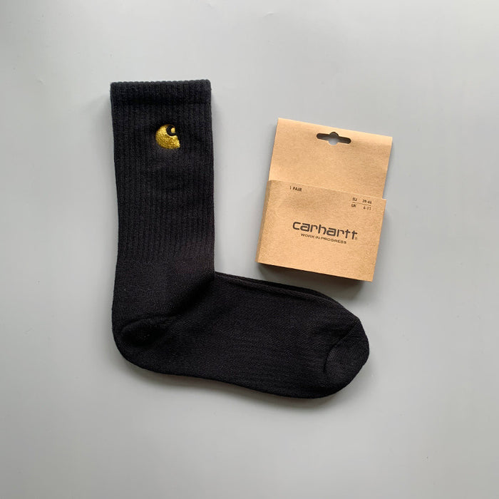 Wholesale Socks Cotton Gold Label Embroidered Plus Size Stockings MOQ≥3 (F) JDC-SK-HaiTao001
