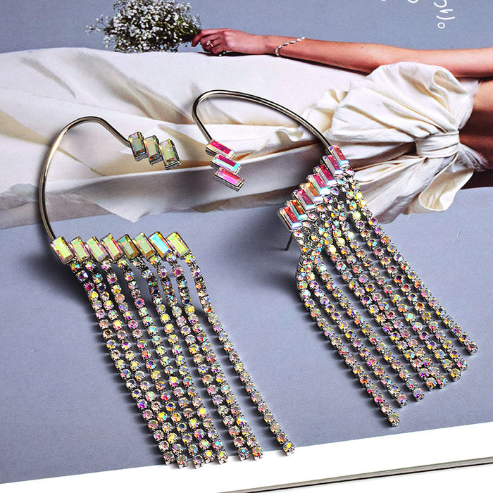 Jewelry WholesaleWholesale Alloy Color Rhinestone Tassel Earrings JDC-ES-SK095 Earrings 深刻 %variant_option1% %variant_option2% %variant_option3%  Factory Price JoyasDeChina Joyas De China