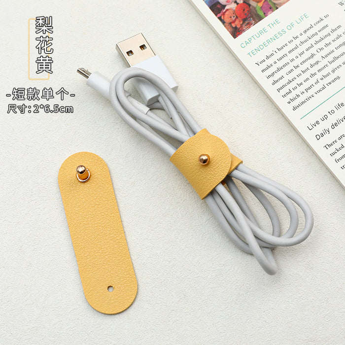 Wholesale Leather Winder Data Cable Finishing Leather Buckle MOQ≥2 JDC-DL-Dichen001