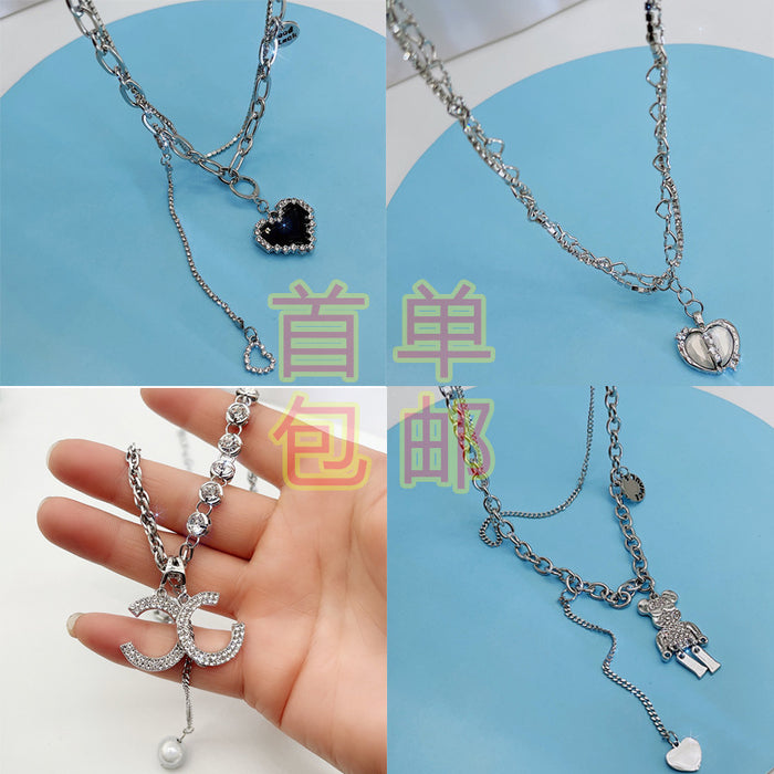 Wholesale Necklace Titanium Steel Simple Pendant Clavicle Chain JDC-NE-YiL008