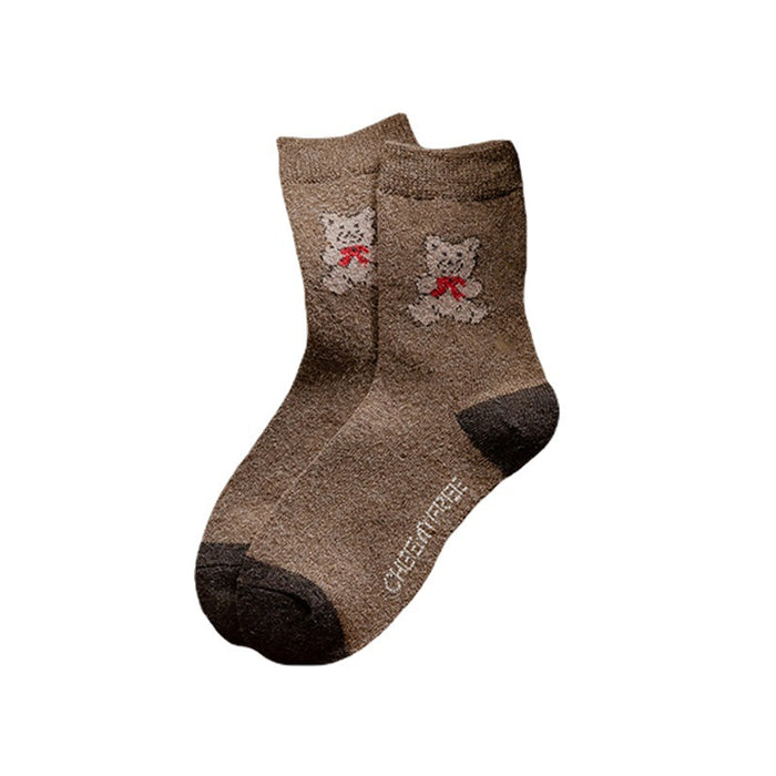 Wholesale Sock Wool Mid-Cylinder Breathable Sweat-absorbent Bear Twist Winter Warmth JDC-SK-KeSS004