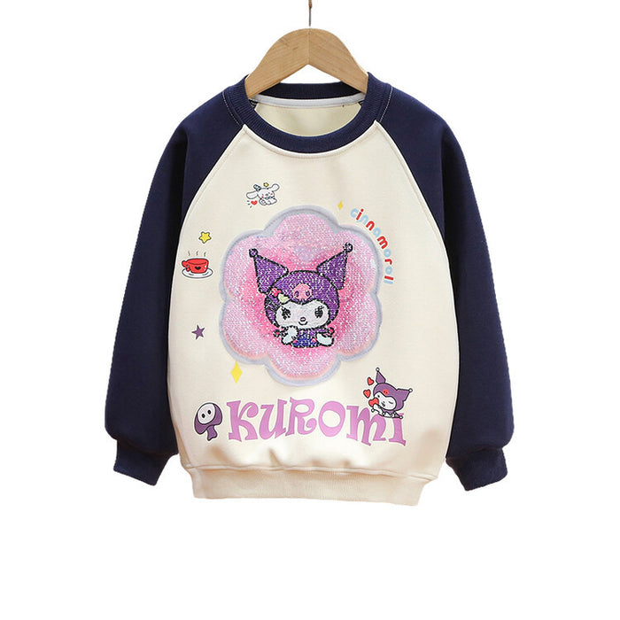 Wholesale Children's Sequin Round Neck Long Sleeve Top Sweatshirt JDC-BC-TongYumeng001