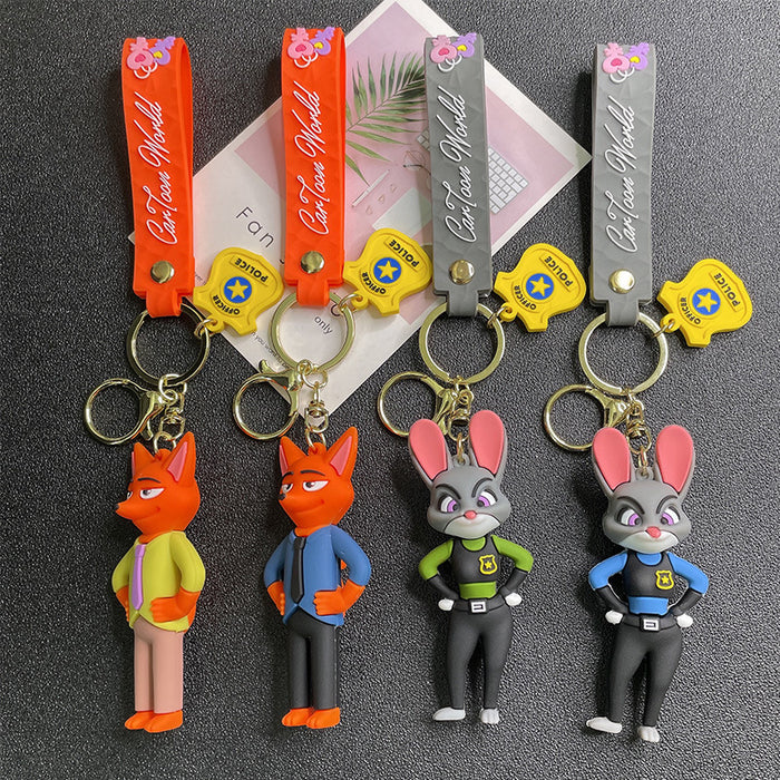 Wholesale keychain pvc cartoon animal pendant car bag pendant JDC-KC-FeiRun089