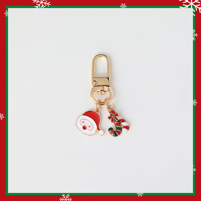 Wholesale Keychains Metal Christmas Gifts Cartoon Santa Claus MOQ≥2 JDC-KC-QiChen019