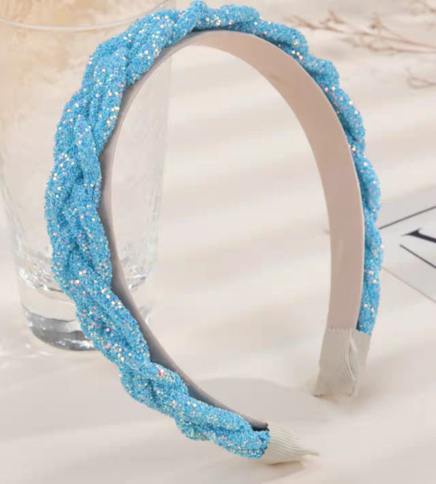 Jewelry WholesaleWholesale sequin twist braided hair band JDC-HD-Pengl002 Headband 朋来 %variant_option1% %variant_option2% %variant_option3%  Factory Price JoyasDeChina Joyas De China