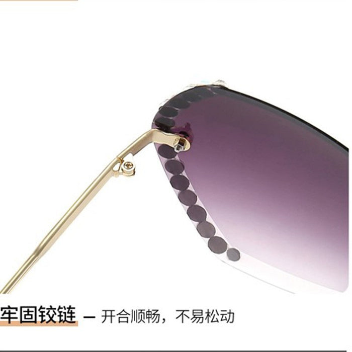 Wholesale Vintage Frameless Cut Edge Diamond Fashion Sunglasse JDC-SG-BoL009