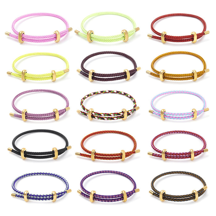 Wholesale Stainless Steel Wire Rope Bracelet 3D Hard Gold With Rope JDC-BT-DongH002