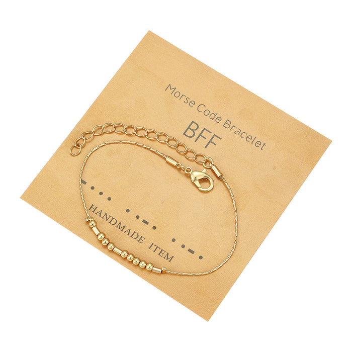 Wholesale Gold Metal Morse Code Bracelet JDC-BT-JiuL013