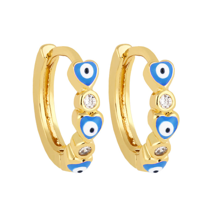 Wholesale Earrings Copper Devil's Eye Heart Earrings JDC-ES-PREMAS004
