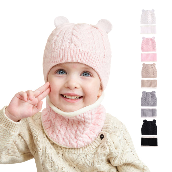 Wholesale Hat Acrylic Autumn and Winter Children's Scarf 2-piece Set MOQ≥2 JDC-FH-MY005