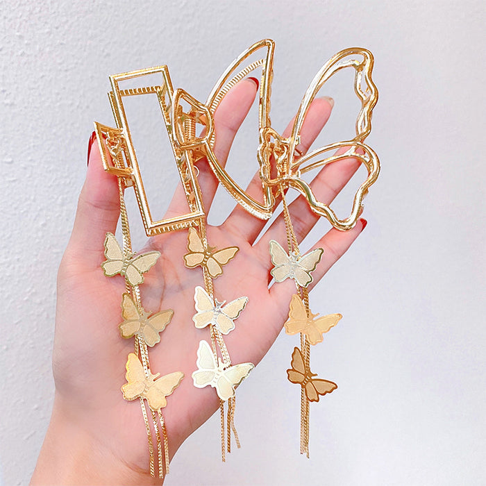 Wholesale Metal Large Hairpin Stereo Butterfly Tassel Grab Clip JDC-HC-GSHX106