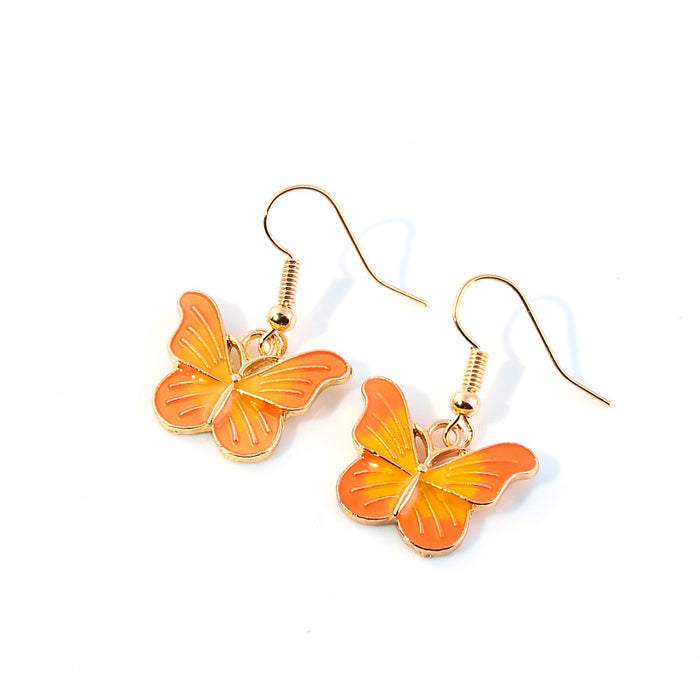Wholesale Color Butterfly Alloy Earrings MOQ≥2 JDC-ES-Kaiwei001