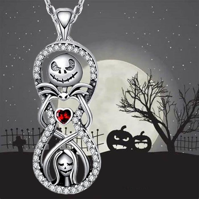 Wholesale Necklaces Stainless Steel Crystal Heart Skull MOQ≥2 JDC-NE-XunO068