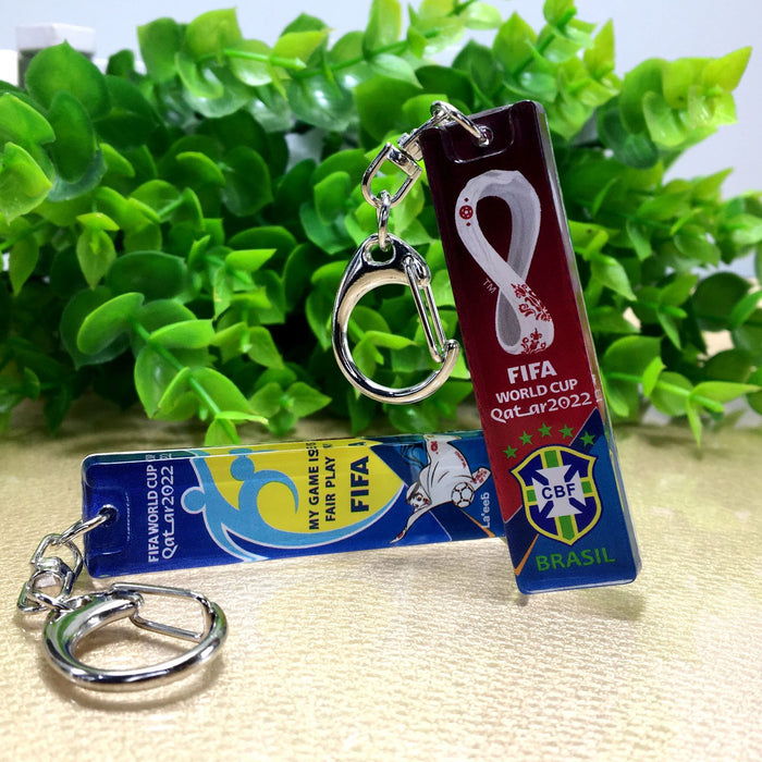 Wholesale World Football Cup Commemorative Acrylic Pendant Keychain MOQ≥2 JDC-KC-YPeng001