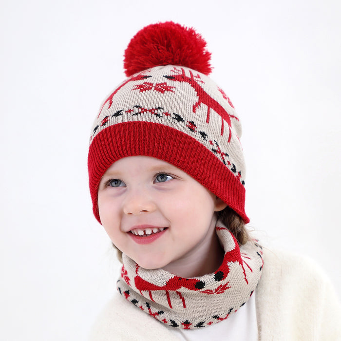 Wholesale Hat Acrylic Christmas Warm Kids Scarf 2 Piece Set MOQ≥2 JDC-FH-MY011